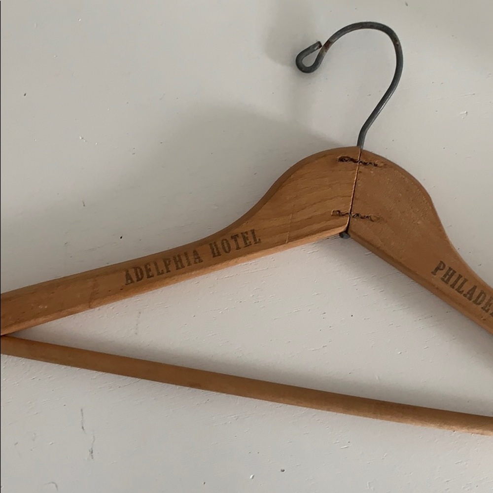 Vintage Wooden Hanger “Adelphia Hotel”